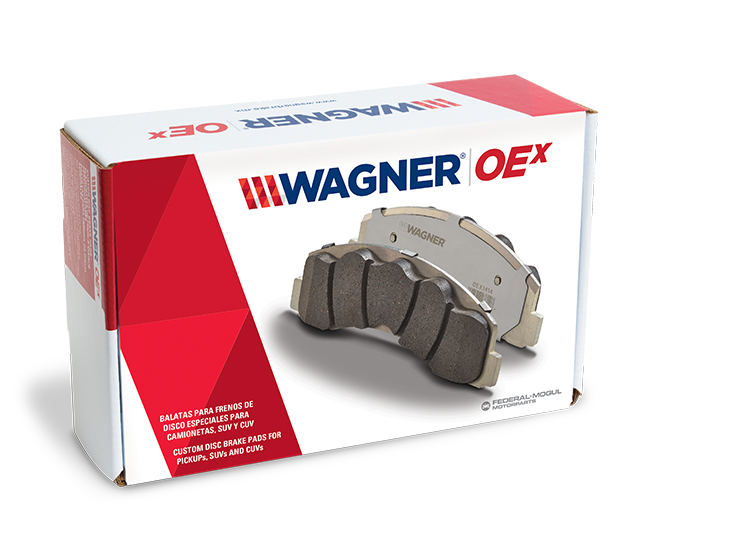 Vista frontal del producto de pastillas de freno Wagner OEx